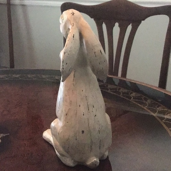 Charming Cream Rabbit Sculpture - Picture 3 of 4